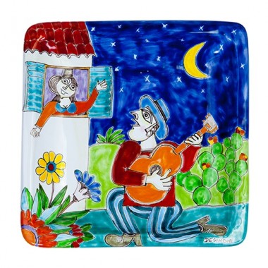 Piatto Quadrato Serenata Ceramiche De Simone 20x20 DS 11 Piatto Quadrato Serenata Ceramiche De Simone 20x20 DS 11